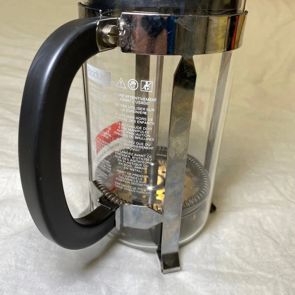 Bodum Original French Press Coffee Maker 8 Cup 34 oz Chrome Glass Stainless
